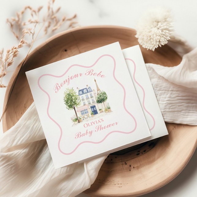 Paris Baby Shower Parisian Cafe Tea Party Napkins (Creator Uploaded)