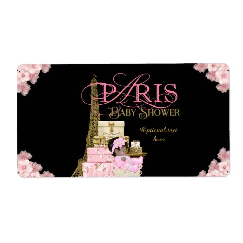 Paris Baby Shower Water Bottle Labels