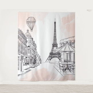 Paris backdrop pink french party banner birthday
