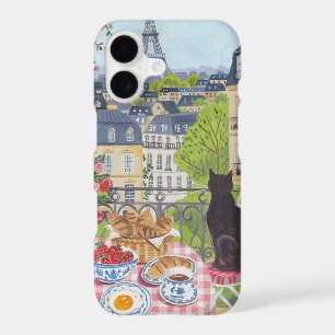 Paris Balcony Breakfast Cat Eiffel Tower iPhone 17 Case