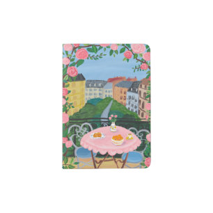 Paris Balcony Painting Europe Travel Pretty  Passport Holder