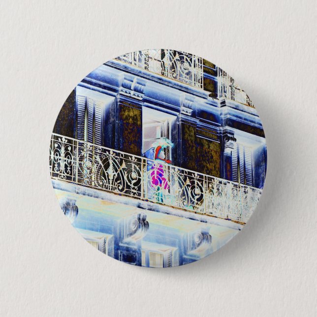 Paris Balcony Pinback Button (Front)