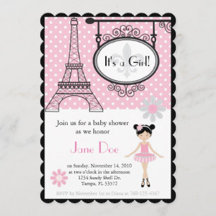 Paris Ballerina Invitation for Shower/Birthday
