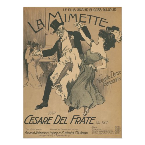 Paris Ballroom Dance French Vintage Belle Epoque Poster