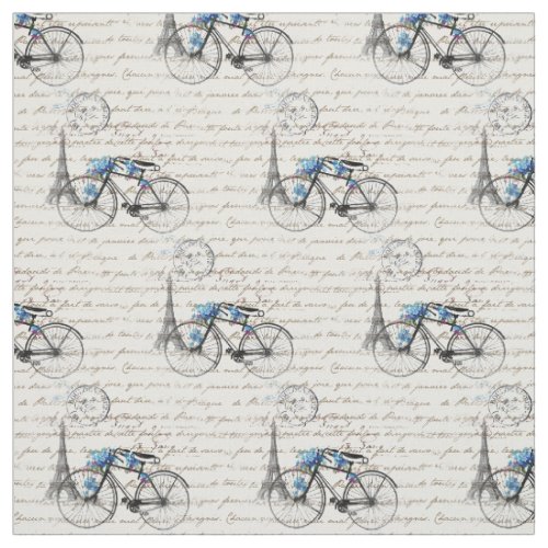 Paris Bicycle Forgetmenot Fabric