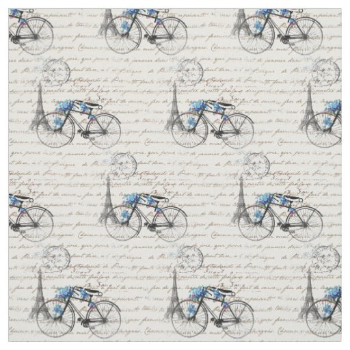 Paris Bicycle Forgetmenot Fabric