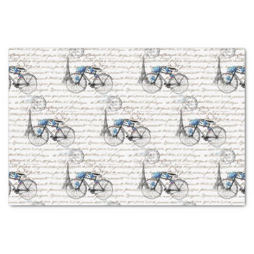 Paris Bicycle Forgetmenot Tissue Paper