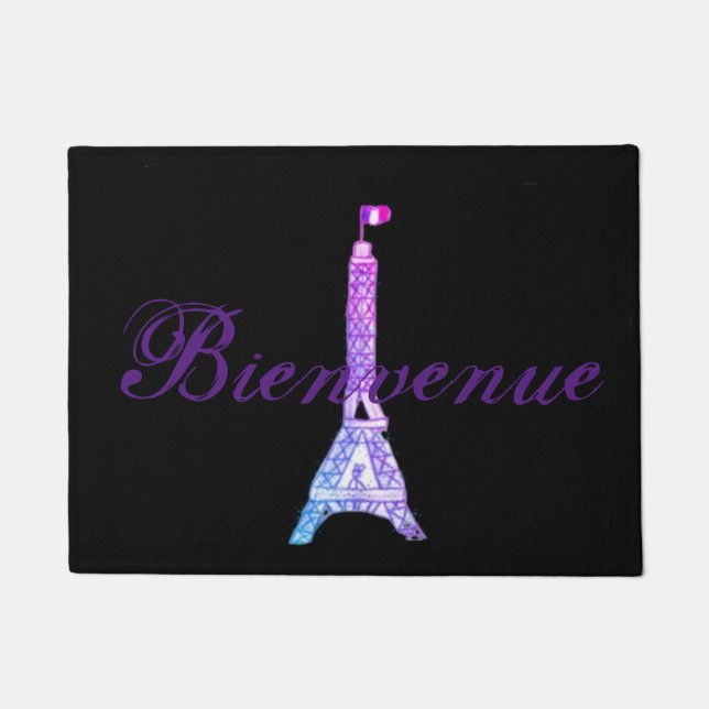 Paris Bienvenue Welcome Mat (Front)