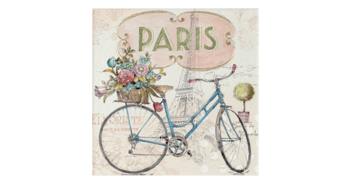 Paris Bike With Flowers Acrylic Print Zazzle