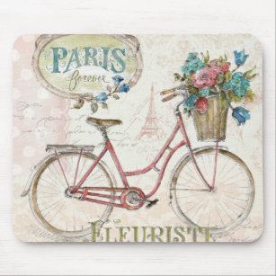 Paris Bike With Flowers In Front Mouse Pad