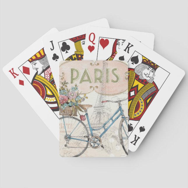 Paris Bike With Flowers Poker Cards (Back)