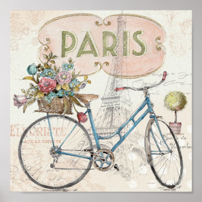 Paris Bike With Flowers