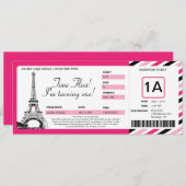 Paris Birthday Boarding Pass Ticket Invitation (Front/Back)