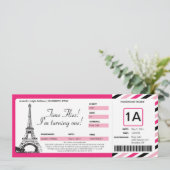 Paris Birthday Boarding Pass Ticket Invitation (Standing Front)
