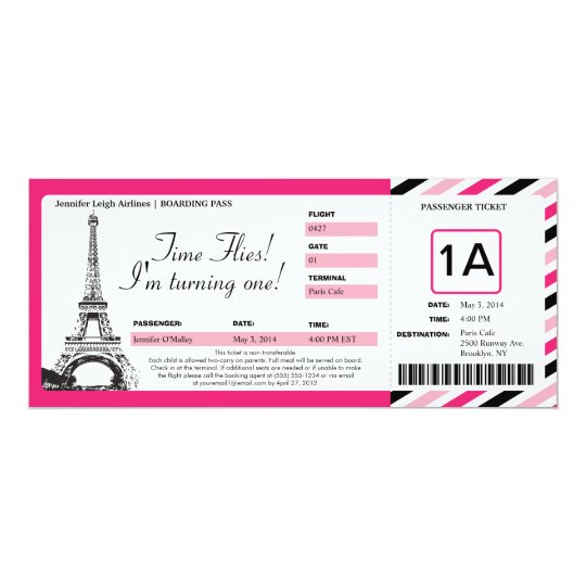 Paris Boarding Pass Invitation Template 10