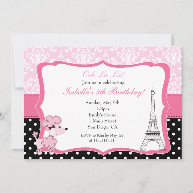 Paris Birthday Invitation (Front)