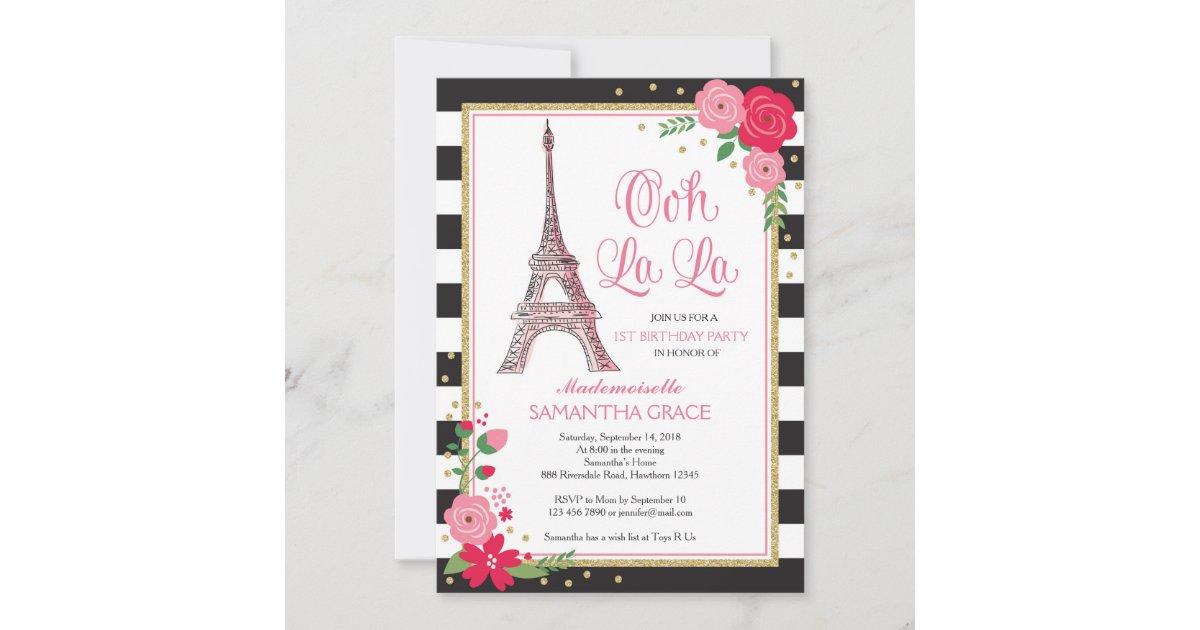 Paris Birthday Invitation / Paris Birthday Invite | Zazzle