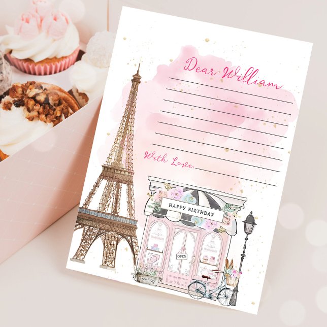 Paris Birthday Parisian Cafe Tea Party Birthday Invitation (Creator Uploaded)