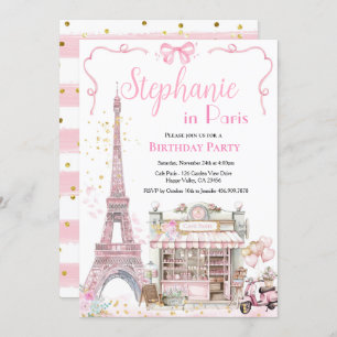 Paris Birthday Party French Afternoon Tea Eiffel Invitation