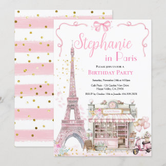 Paris Birthday Party French Afternoon Tea Eiffel Invitation