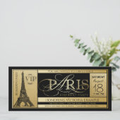 Paris Birthday Party Invitation Ticket Invitations (Standing Front)