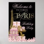 Paris Birthday Party Welcome Sign at Zazzle