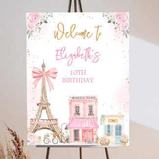 Paris Birthday Welcome Sign