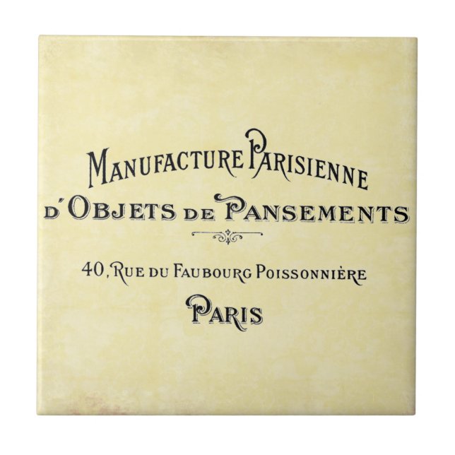 Paris Biz Card Ceramic Tile (Front)