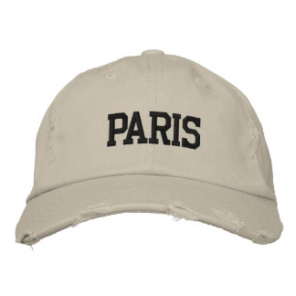 PARIS Black Embroidery Vintage Style Embroidered Baseball Cap