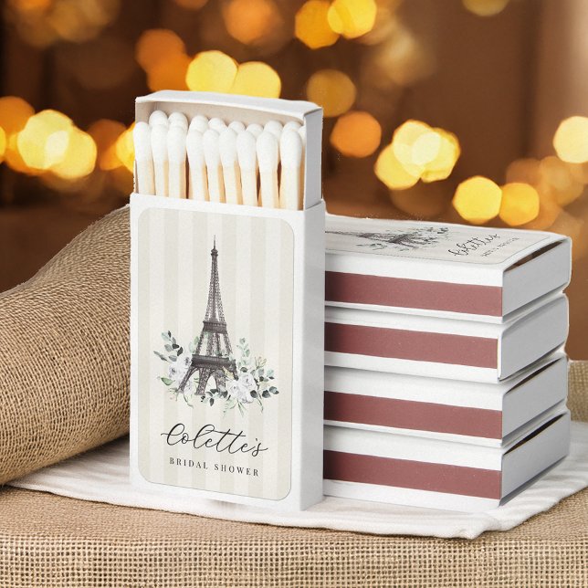 Paris Bloom Bridal Shower Favor Matchboxes (Creator Uploaded)