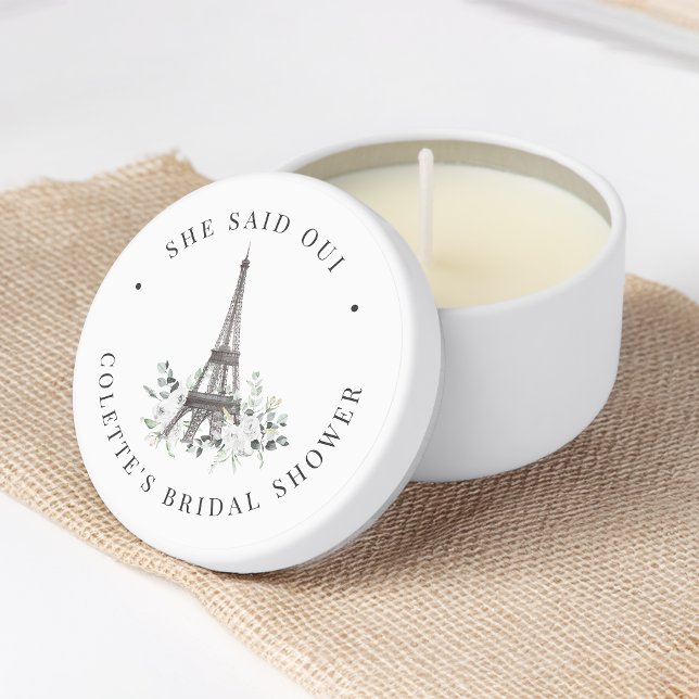 Paris Bloom | Floral Eiffel Tower Bridal Shower Mini Candle Favors (Creator Uploaded)