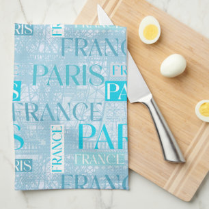 Paris Blue Kitchen Towel
