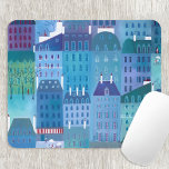 Paris Blue Mouse Pad<br><div class="desc">Painting based on Paris in the springtime, perfect for Francophiles and those who love to travel to France. Original art by Nic Squirrell.</div>