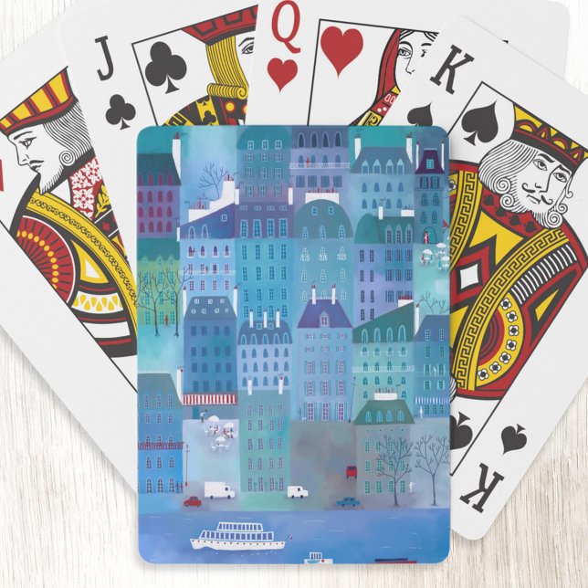 Paris Blue Poker Cards (Paris blue art playing cards)