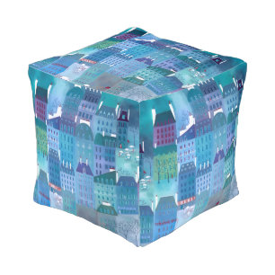 Paris Blue Pouf