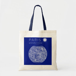 Paris Blueprint City Map Tote Bag