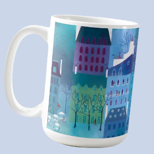 Paris Blues Cityscape Art Coffee Mug
