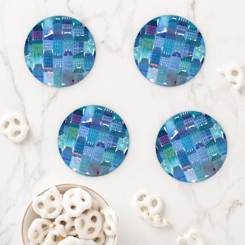 Paris Blues Coaster Set