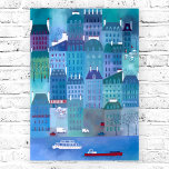Paris Blues Poster<br><div class="desc">Modern cityscape painting of Paris in the spring.  For those who love France and French architecture.</div>