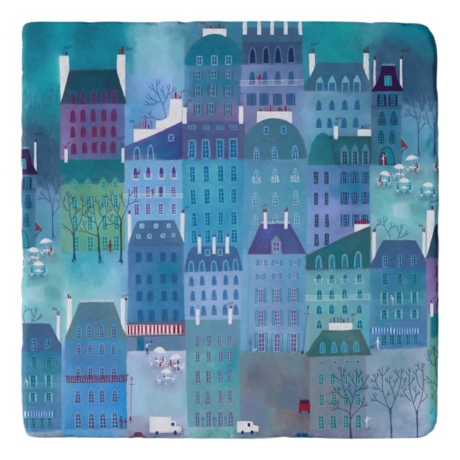 Paris Blues Trivet (Front)