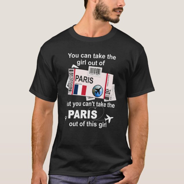 Paris Boarding Pass Paris Girl Paris T-Shirt (Front)