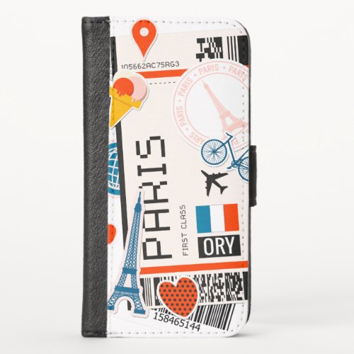 PARIS BOARDING PASS PHONE iPhone X WALLET CASE