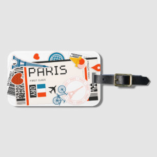 PARIS BOARDING PASS PHONE LUGGAGE TAG