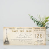 Paris boarding pass tickets for save the date (Standing Front)