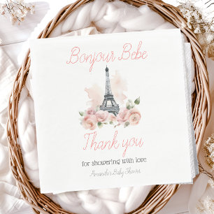 Paris Bonjour Bebe Parisian Floral Baby Shower Napkins