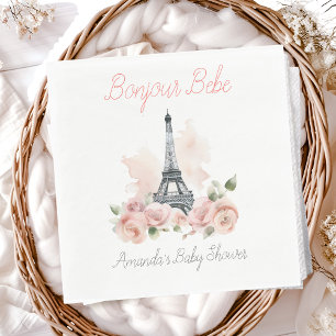 Paris Bonjour Bebe Parisian Floral Baby Shower Napkins