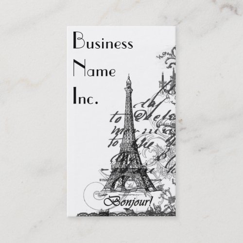 Paris Bonjour Collage Business Cards