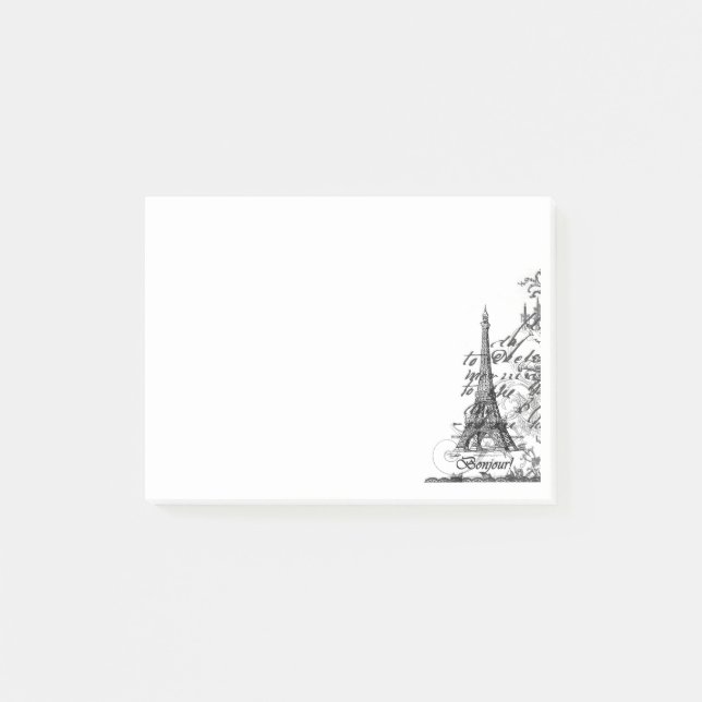 Paris Bonjour Collage Note Pad (Front)