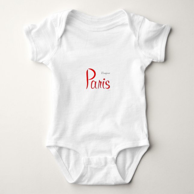PARIS Bonjour (Hello) Baby Bodysuit (Front)