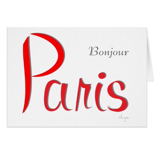 PARIS Bonjour (Hello) Cards (Front Horizontal)